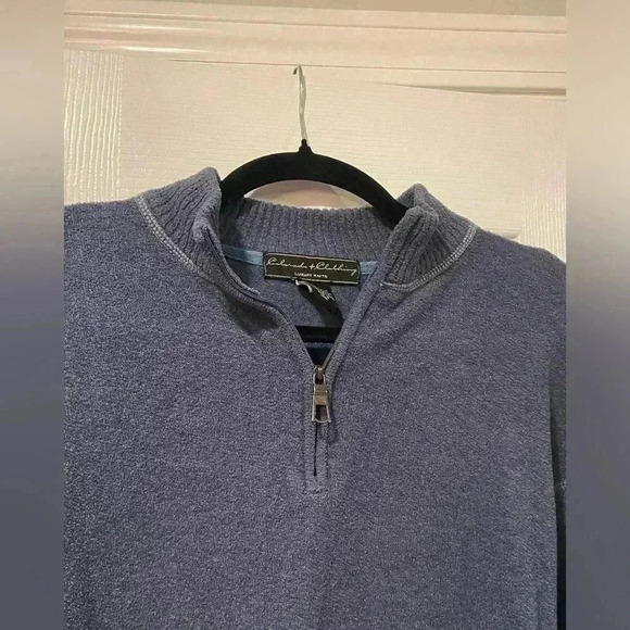 Colorado Clothing Men Blue Terrycloth Quarter Zip Ribbed Panel Pullover Size XL - Picture 5 of 11